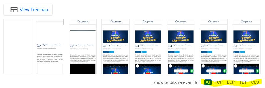 filtro por web vitals